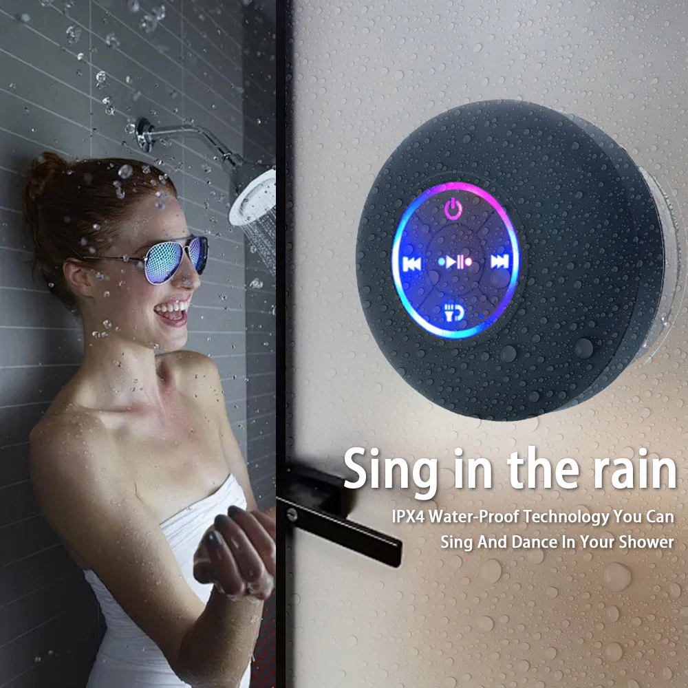 Portable Wireless Bluetooth Speaker IPX4 Waterproof Loudspeaker Outdoor Sports Bathroom Large Suction Cup Mini Stereo Sound Box - Image 8