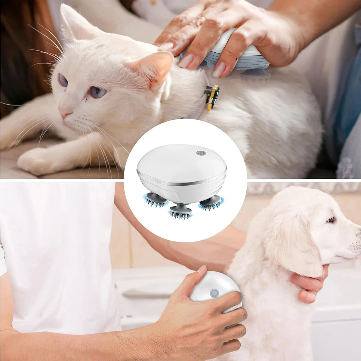 Head Massager with Adjustable Speed for Scalp Massage Red Light for Hair Care Soft Silicone for Deep Kneading of the Head - Image 6