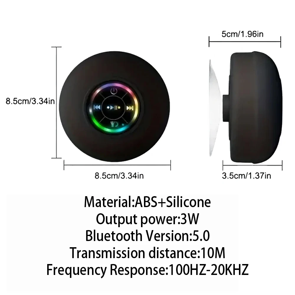 Portable Wireless Bluetooth Speaker IPX4 Waterproof Loudspeaker Outdoor Sports Bathroom Large Suction Cup Mini Stereo Sound Box - Image 13