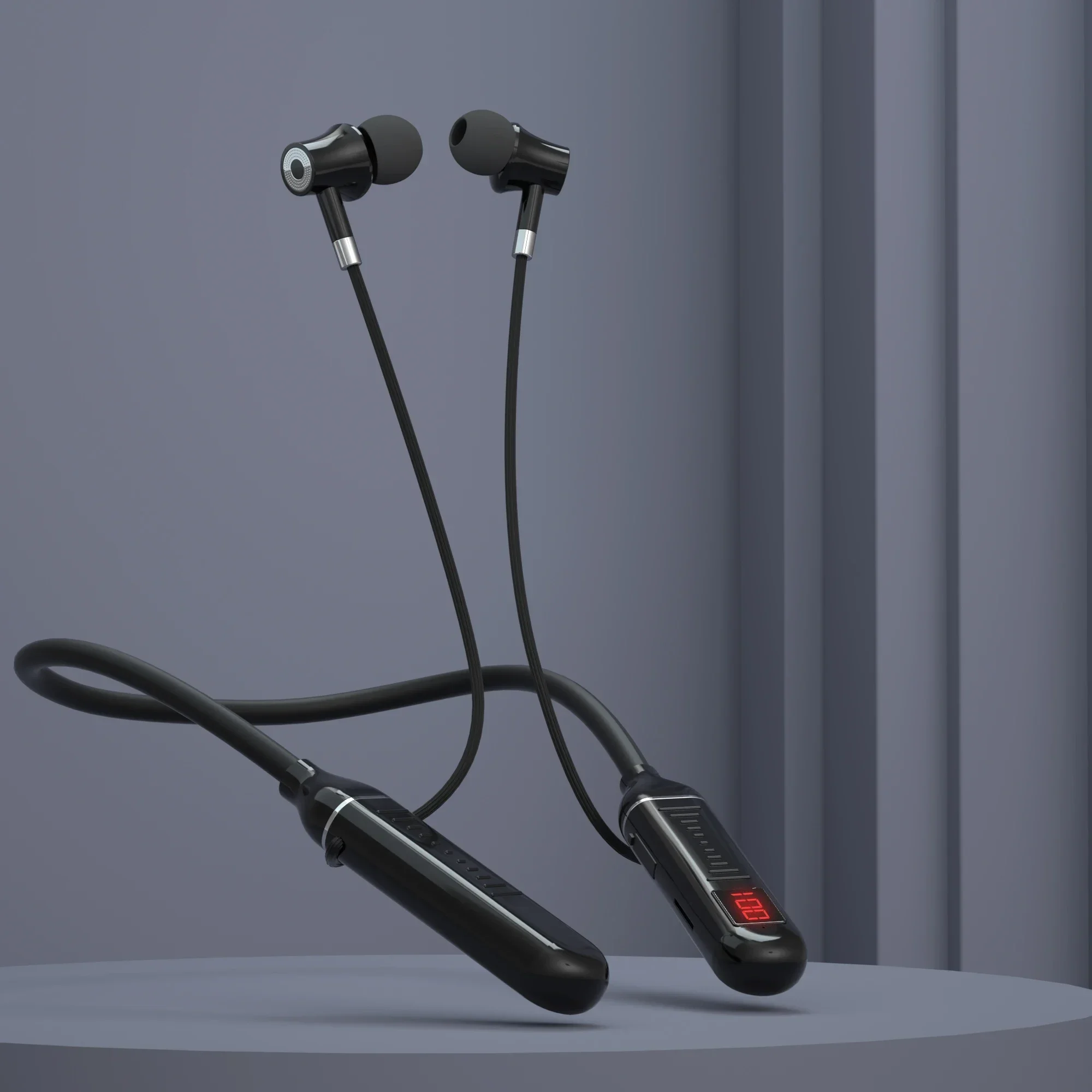 Wireless Earphones 5.3 Neckband Headphones Gaming LED Display Stereo Sports Headset Halter Waterproof Magnetic Earbuds - Image 7