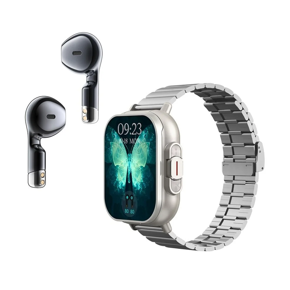 67NEW 2 in 1 Wireless Bluetooth Smart Watch TWS Noise Cancelling Wristwatch with Earbud Heart Rate NFC Health Monitoring-C - Image 6