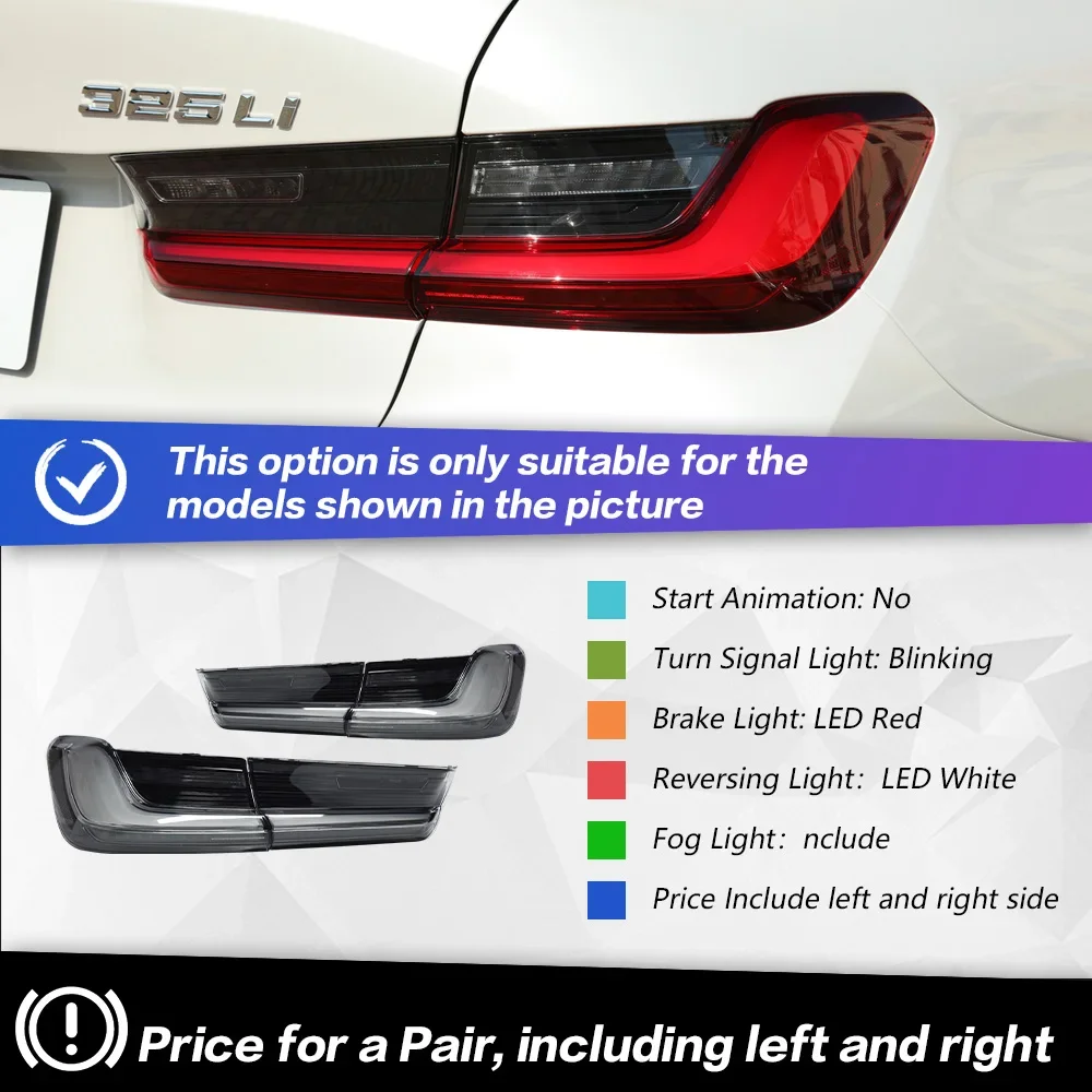 Car Lights for G20 2020-2024 3 Series 320i 325i LED Auto Taillights Assembly Upgrade Smoke Color Blink Lamp Tool Accessories - Image 7